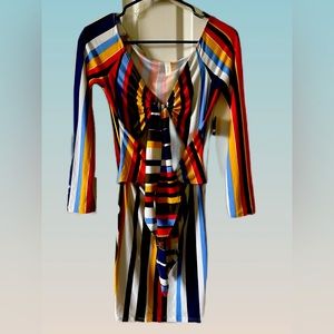 Super cute, multi striped sexy dress by Forever 21.
